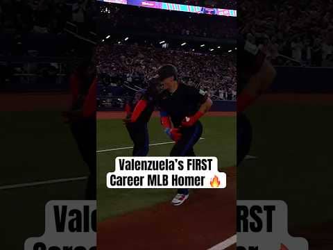 VALI BLAST 💪 Brandon Valenzuela notches his first career Major League home run! #Toronto #BlueJays