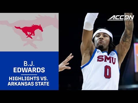 SMU Guard B.J. Edwards Highlights vs. Arkansas State