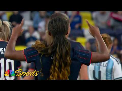 Jaedyn Shaw's curler doubles USWNT lead v. Argentina in SheBelieves Cup Group Stage | NBC Sports