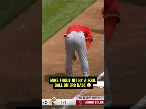 Jorge Soler hit Trout with a foul ball. 😬