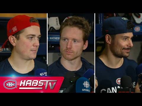 Montembeault, Matheson + more Habs address the media at practice | FULL PRESS CONFERENCES