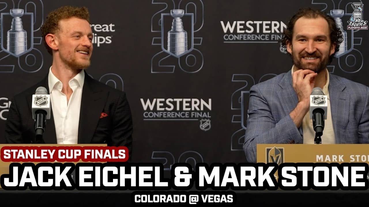 Jack Eichel & Mark Storne Press Conference After SWEEPING the Avalanche and Making the Stanley Cup