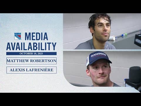 NYR at MTL: Matthew Robertson & Alexis Lafrenière Postgame Media Availability | Oct. 18, 2025