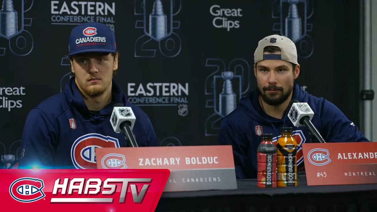 Bolduc, Carrier + more Habs address the media at practice | FULL PRESS CONFERENCES