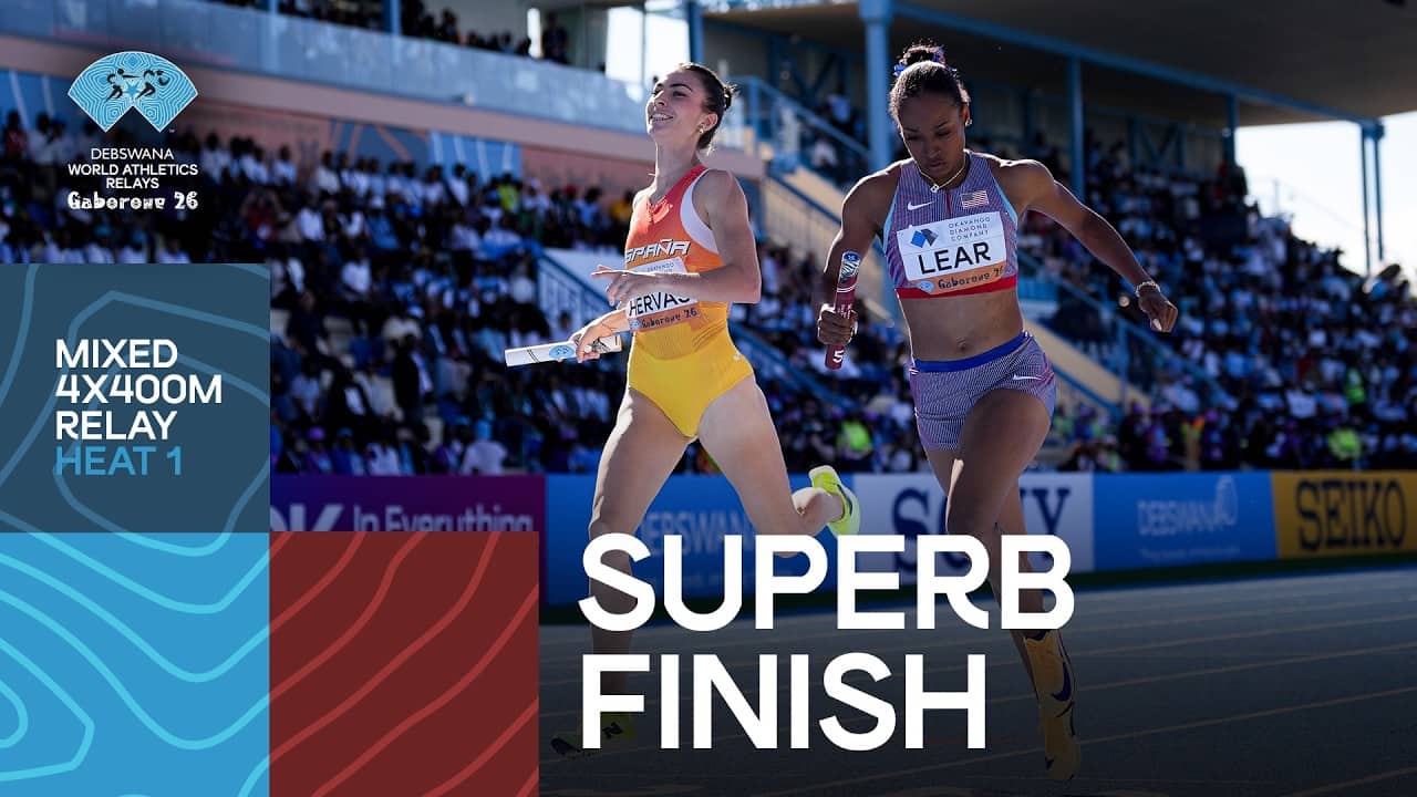 Spain vs USA duel lights up mixed 4x400m heats | World Athletics Relays Gaborone 2026