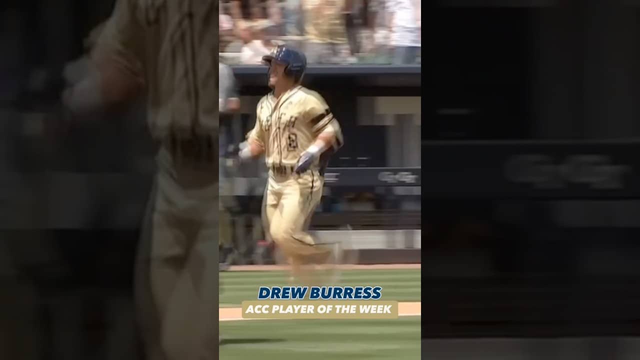 Your ACC Player of the Week, Drew Burress 🐝 #georgiatech #collegebaseball #baseball #ncaabaseball