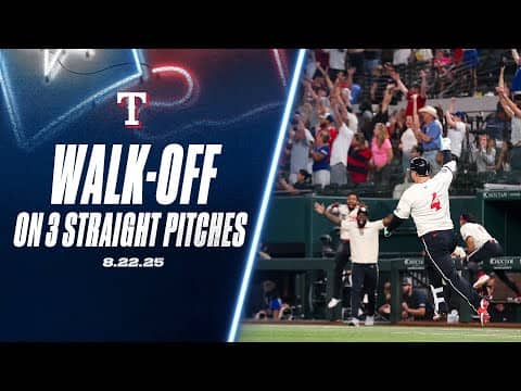 Rangers Quickly Walk-Off On 3 Straight Pitches