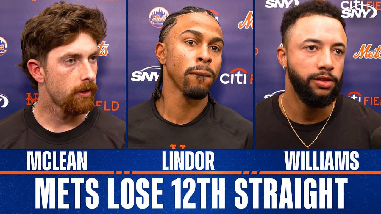 Nolan McLean, Francisco Lindor and Devin Williams on Mets 12th straight loss