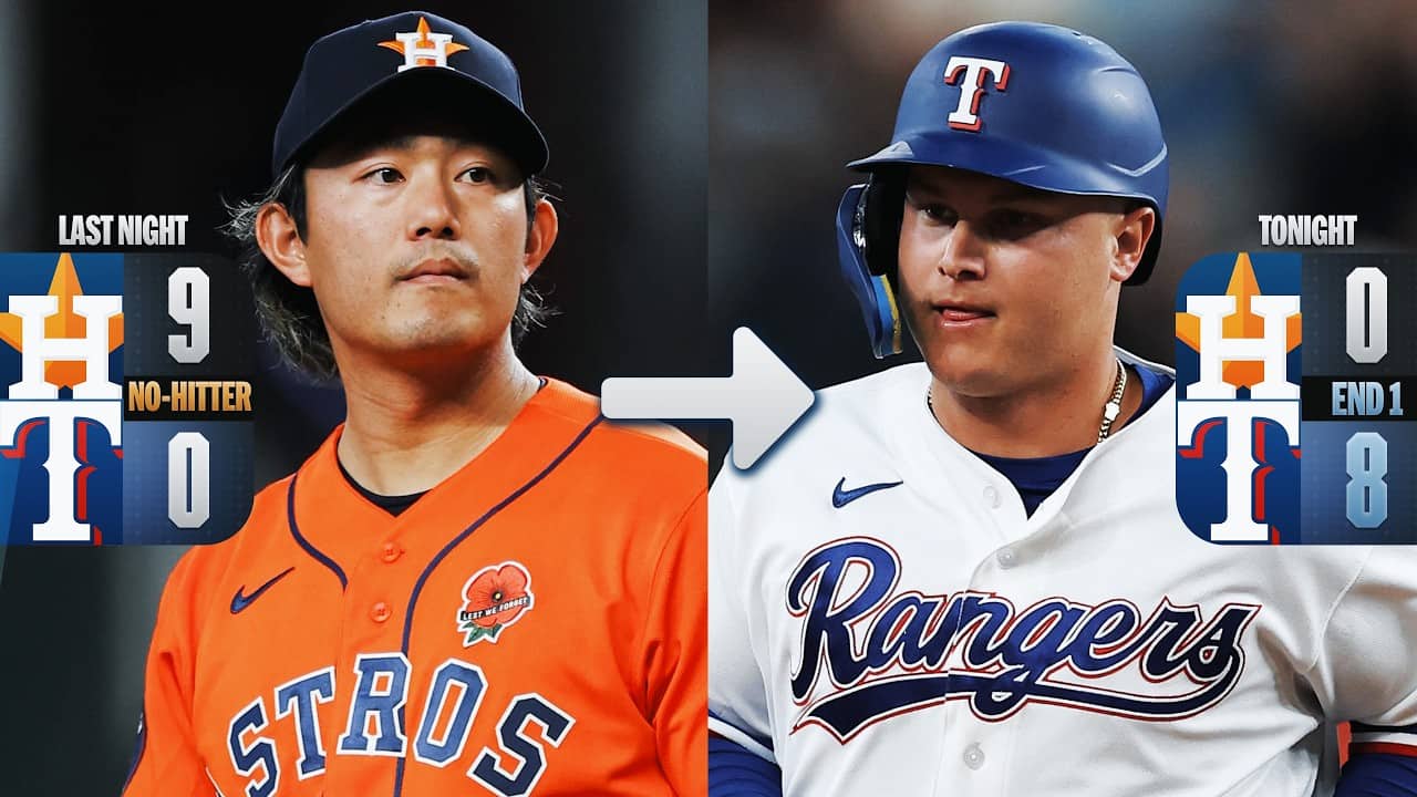 Rangers score 8 runs in the 1st inning a day after getting NO-HIT by the Astros! 😳 | MLB Highlights