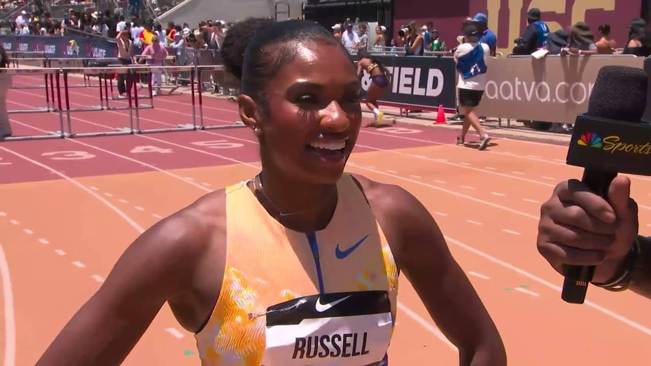 American Record Holder Masai Russell Dominates Loaded Women's 100m Hurdles in 12.26 | LA Grand Prix