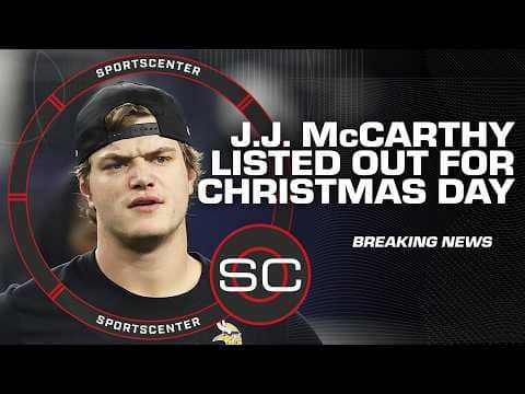 Breaking: J.J. McCarthy is OUT for Christmas Day game with hairline fracture | SportsCenter