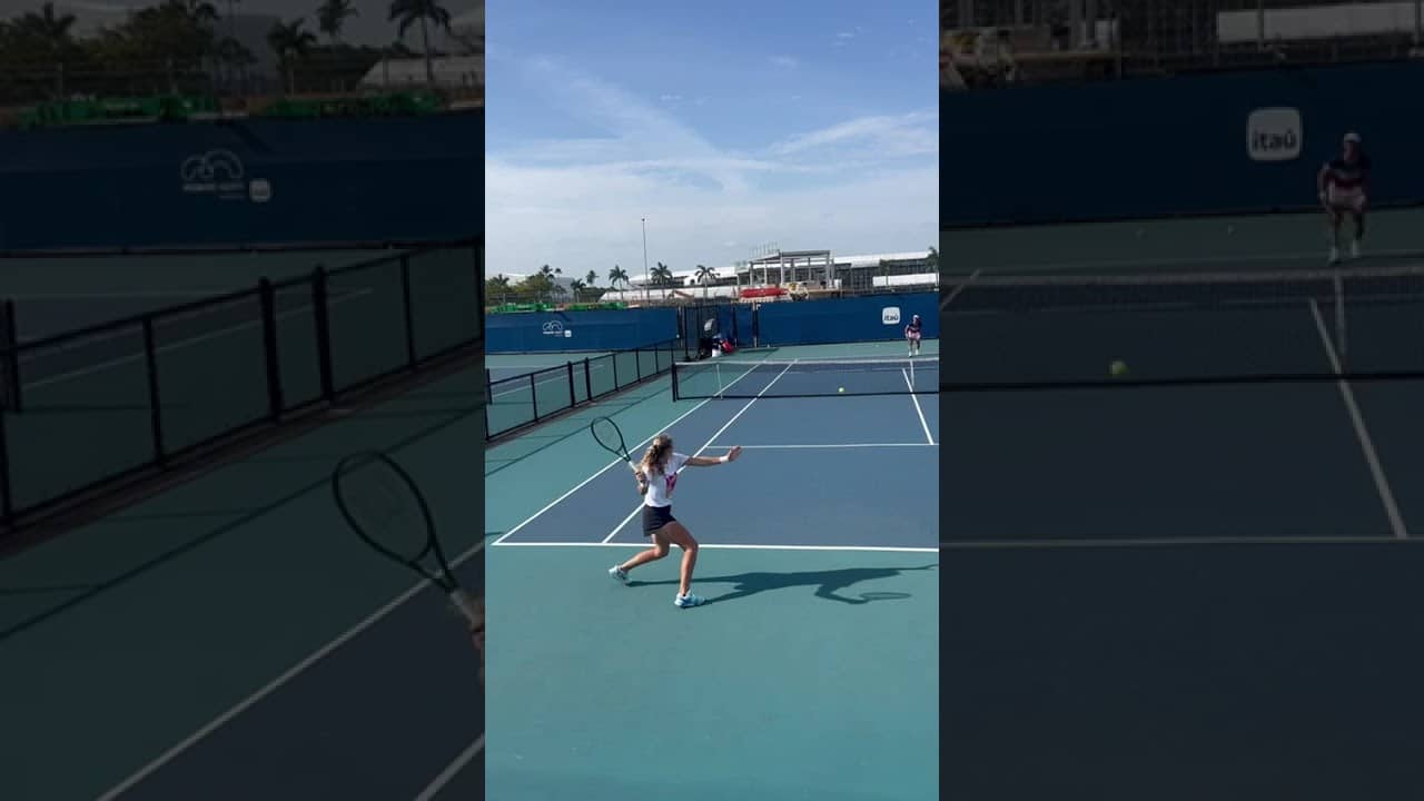 Mirra Andreeva return practice at the Miami Open - how does her return rate compare to her peers?
