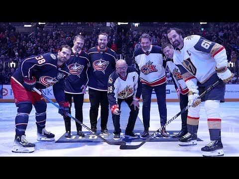Celebrating the Alumni! 🤩 Tyler Wright, David Savard, Chris Clark, Aaron Johnson and Jody Shelley