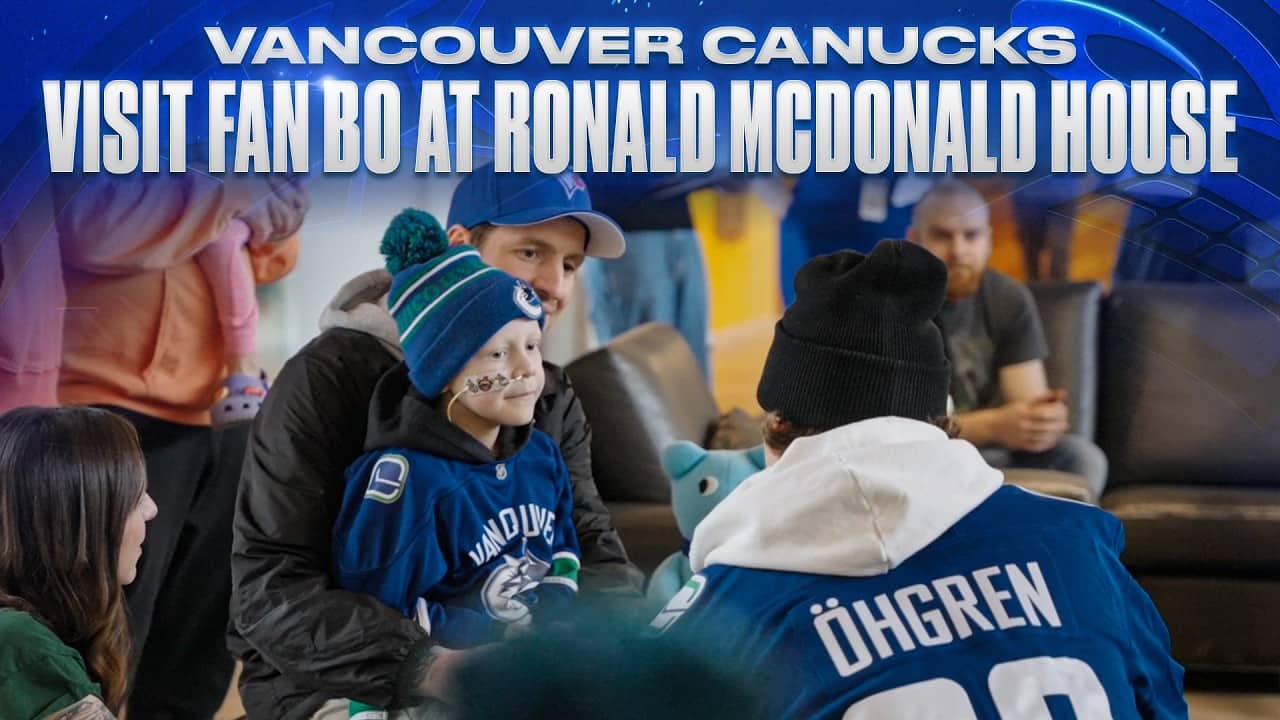 Vancouver Canucks Visit Fan Bo at Ronald McDonald House