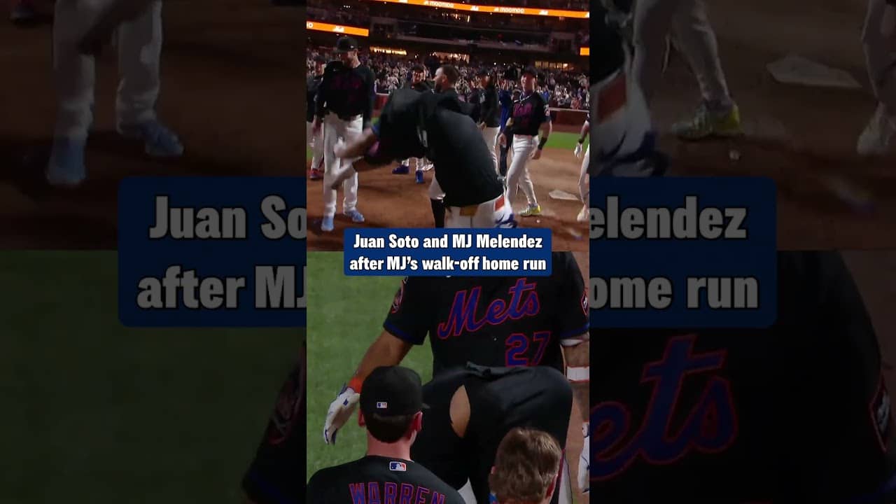 Juan Soto helped rip MJ Melendez's jersey off after his walk-off home run 😂