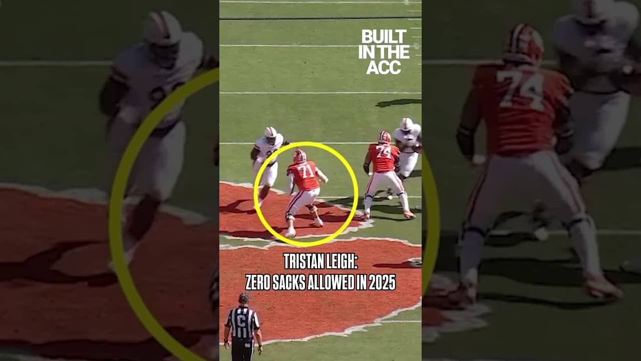 💪 Elite athleticism at tackle. Tristan Leigh is #BuiltInTheACC    #nfldraft #clemsontigers #cfb