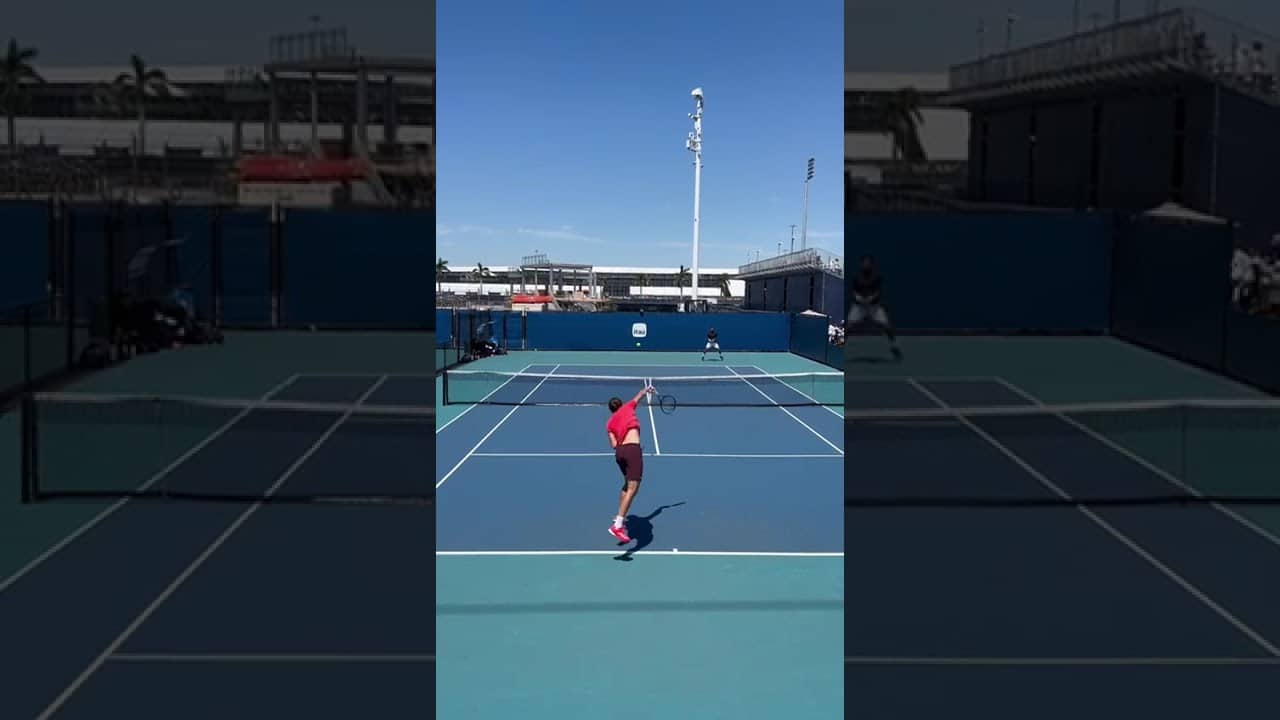 Sublime dropshot from Alexander Zverev in Miami Open practice with Arthur Fils #atptour