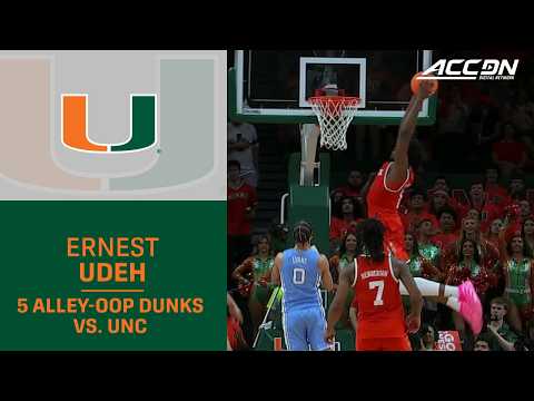 Miami's Ernest Udeh Throws Down 5 Alley-oop Dunks