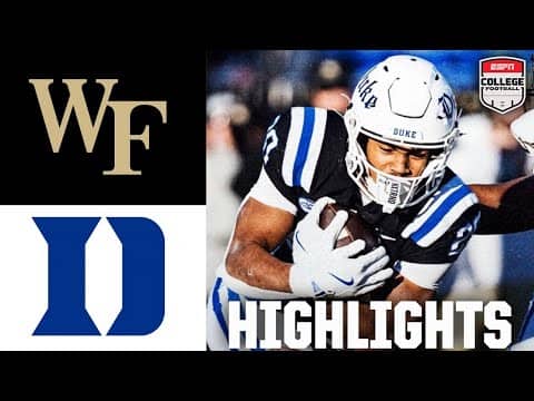 Wake Forest Demon Deacons vs. Duke Blue Devils | Full Game Highlights | ESPN College Football