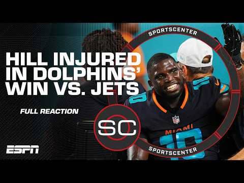 Jets vs. Dolphins Full Reaction 🐬 Miami gets 1st win, but lose Tyreek Hill | SportsCenter