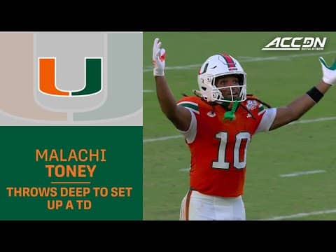 Malachi Toney Throws Deep To Set Up A Miami Touchdown
