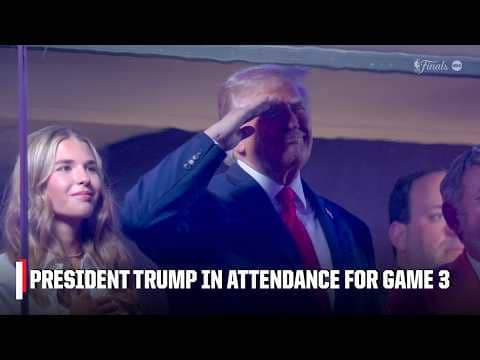 President Trump in attendance for Game 3 of the NBA Finals in New York