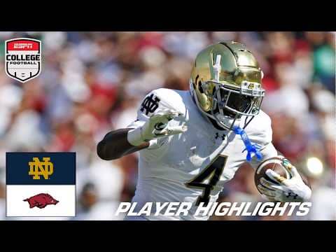JEREMIYAH LOVE HIGHLIGHTS 🎥 Star RB GOES OFF for Notre Dame vs. Arkansas 🔥 | ESPN College Football