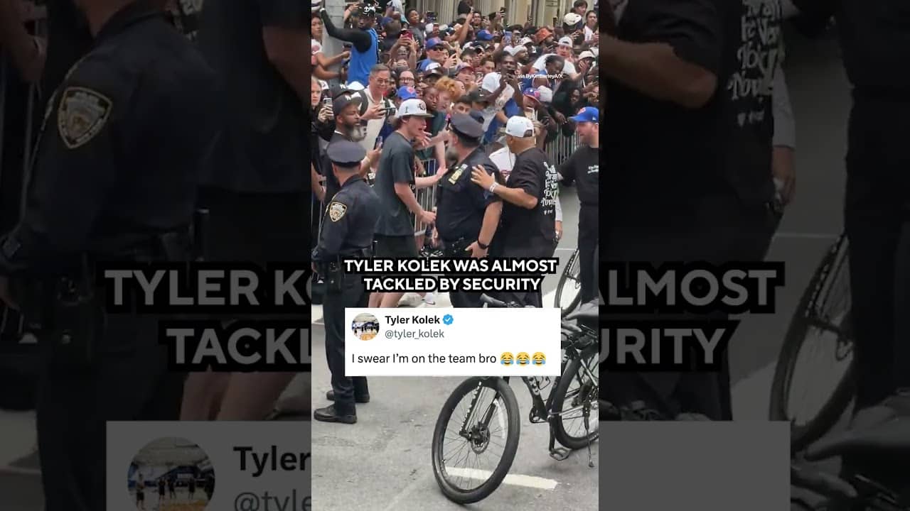 Tyler Koleck was mistaken for a fan 😳 (🎥: ByKimberleyA/X)