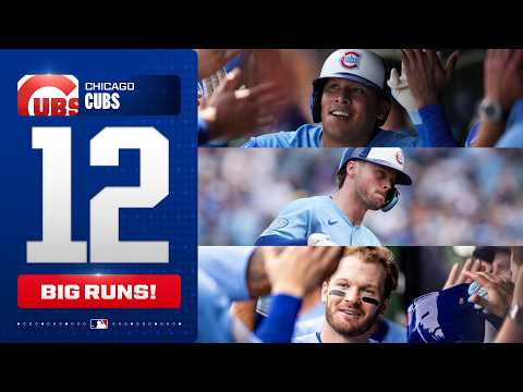 12 runs for the Cubs! Moisés Ballesteros, Nico Hoerner and Ian Happ club homers at Wrigley 🐻