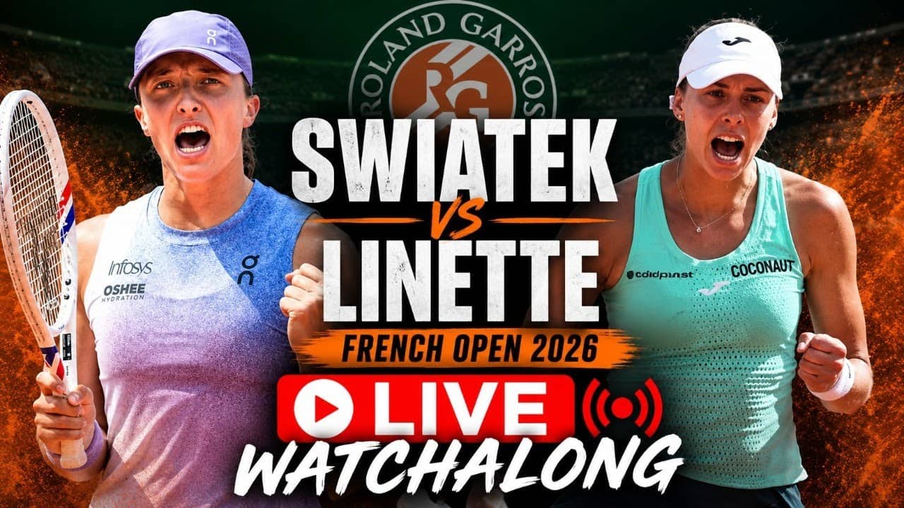 Iga Swiatek vs Magda Linette | French Open Round 2 | Roland Garros 2026 | LIVE TENNIS WATCHALONG