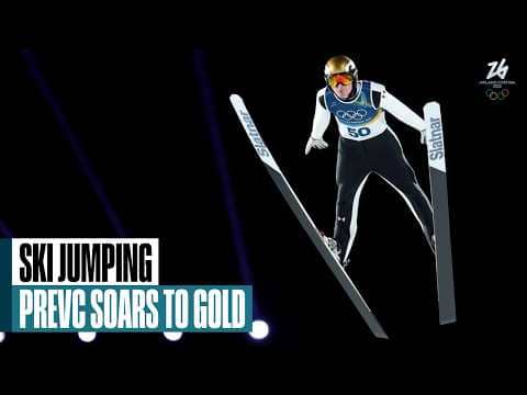 Domen Prevc leaps to Olympic large hill ski jumping gold