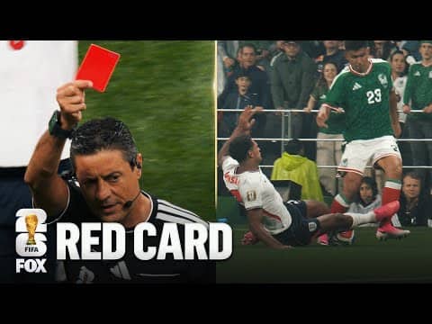England's Jarell Quansah sent off after VAR review for foul against Mexico | 2026 FIFA World Cup™