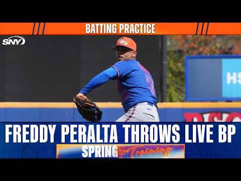 Freddy Peralta and Clay Holmes toss live batting practice | Mets Spring Training
