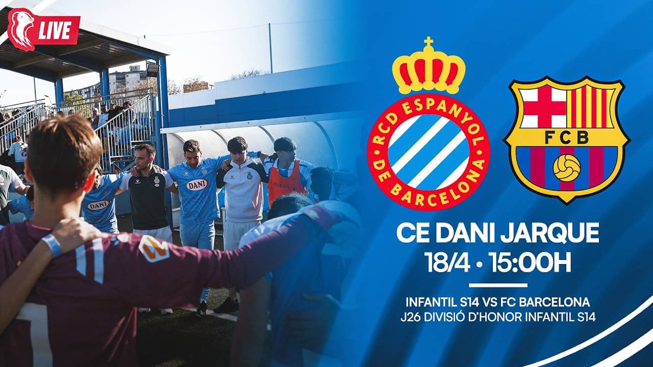 🔴 LIVE | ⚽ Infantil S14 🆚 FC Barcelona | J26 Divisió d’honor infantil S14