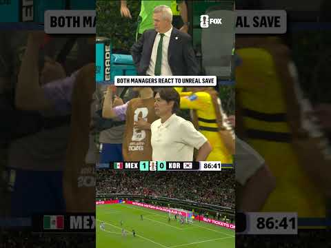 Mexico manager Javier Aguirre reacts to Raúl Rangel's astonishing save to deny South Korea late! 🇲🇽