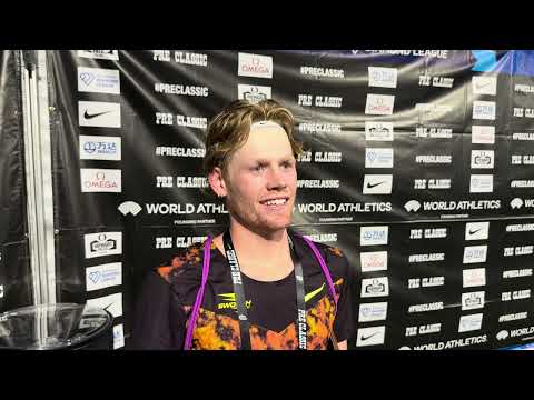 Parker Wolfe on confidence in his kick to win the 2 mile at the Prefontaine Classic 