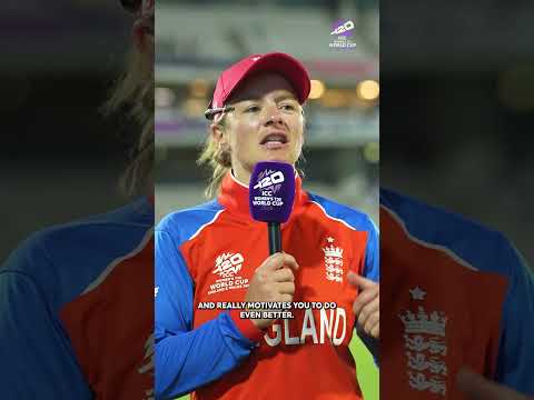 Hot and bothered, but Danni Wyatt-Hodge is happy to see England in the #T20WorldCup semi-finals 😍