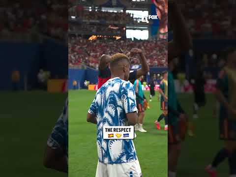 A moment of mutual respect on the pitch between Spain and Cape Verde