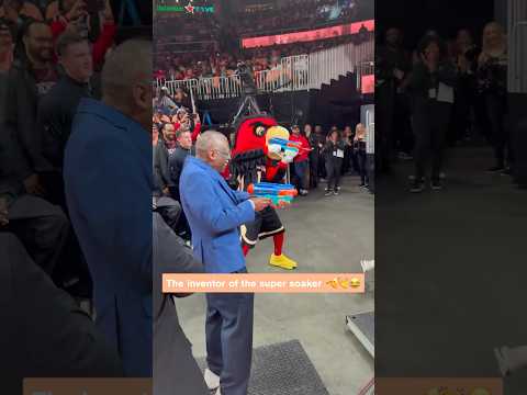 We honored Lonnie Johnson during our Black History Month Game, and he and Harry had some fun 💦😂