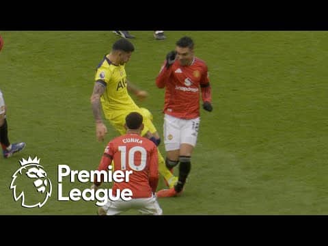 Cristian Romero sent off for stamp on Casemiro | Premier League | NBC Sports