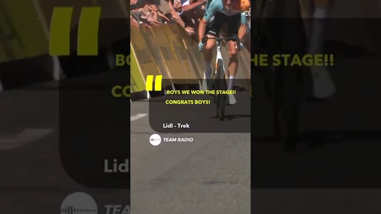 Listen to the joy on the Lidl-Trek team radio once they realised Mads Pedersen had won 😅