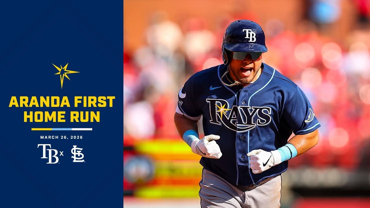 Jonathan Aranda hits his first home run of the season vs St. Louis