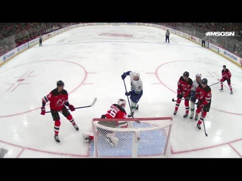 Zeev Buium scores a powerplay goal against the New Jersey Devils