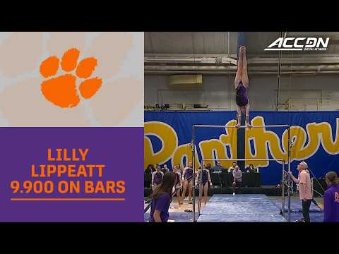 Clemson's Lilly Lippeatt Ties For 1st On Bars With A 9.900
