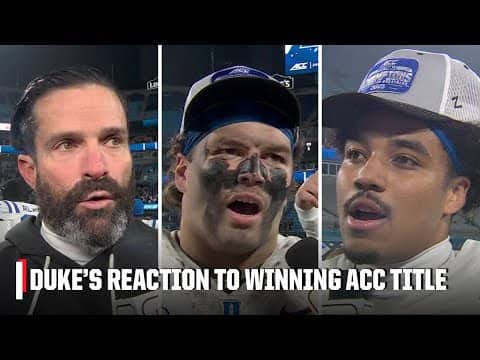 Duke's Manny Diaz, Luke Mergott & Darian Mensah react to OT win vs. Virginia | ESPN CFB