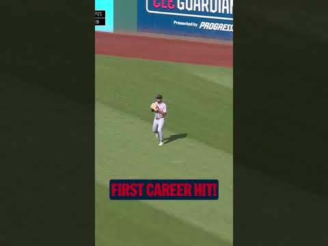 Chase DeLauter's first Major League hit comes in the Postseason! 👏