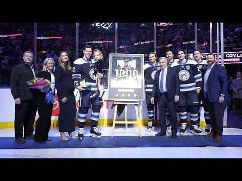 Honoring 1,000 Games in the NHL for Charlie Coyle! 👏 Full Silver Stick Ceremony 🏒