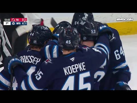 Tanner Pearson scores a goal against the New Jersey Devils