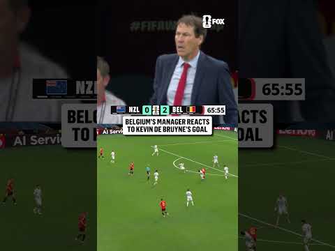 Belgium manager Rudi Garcia celebrates KDB's goal 👏