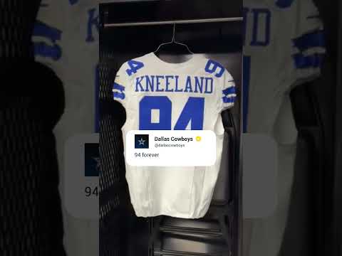 Cowboys set up a locker in honor of Marshawn Kneeland ahead of their game 💙 (via dallascowboys/TT)